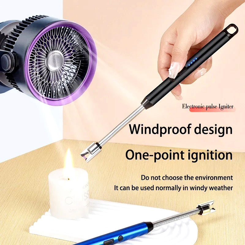 360° Flexible Electric Arc Lighter – USB Rechargeable & Windproof