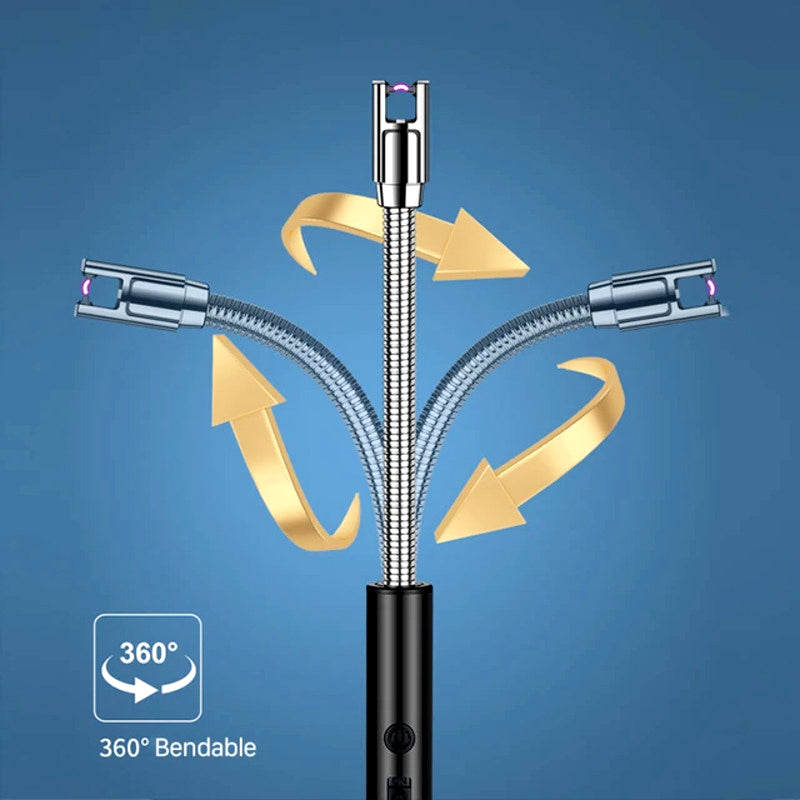 360° Flexible Electric Arc Lighter – USB Rechargeable & Windproof