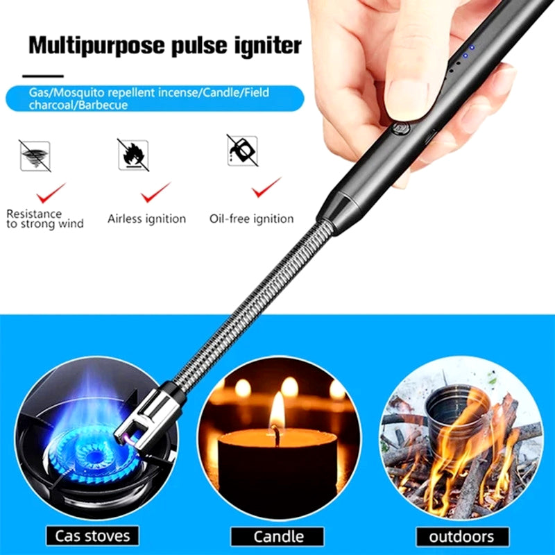 360° Flexible Electric Arc Lighter – USB Rechargeable & Windproof